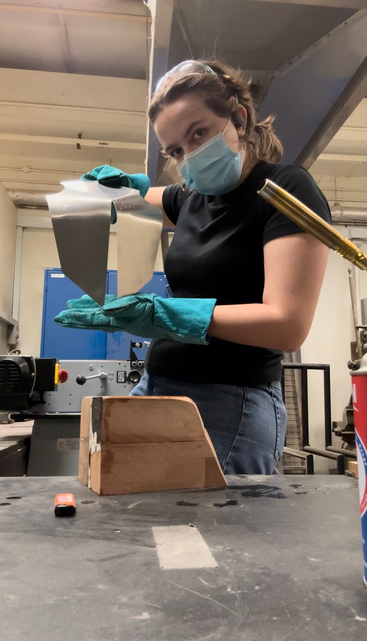 Bending the metal by hand over mold