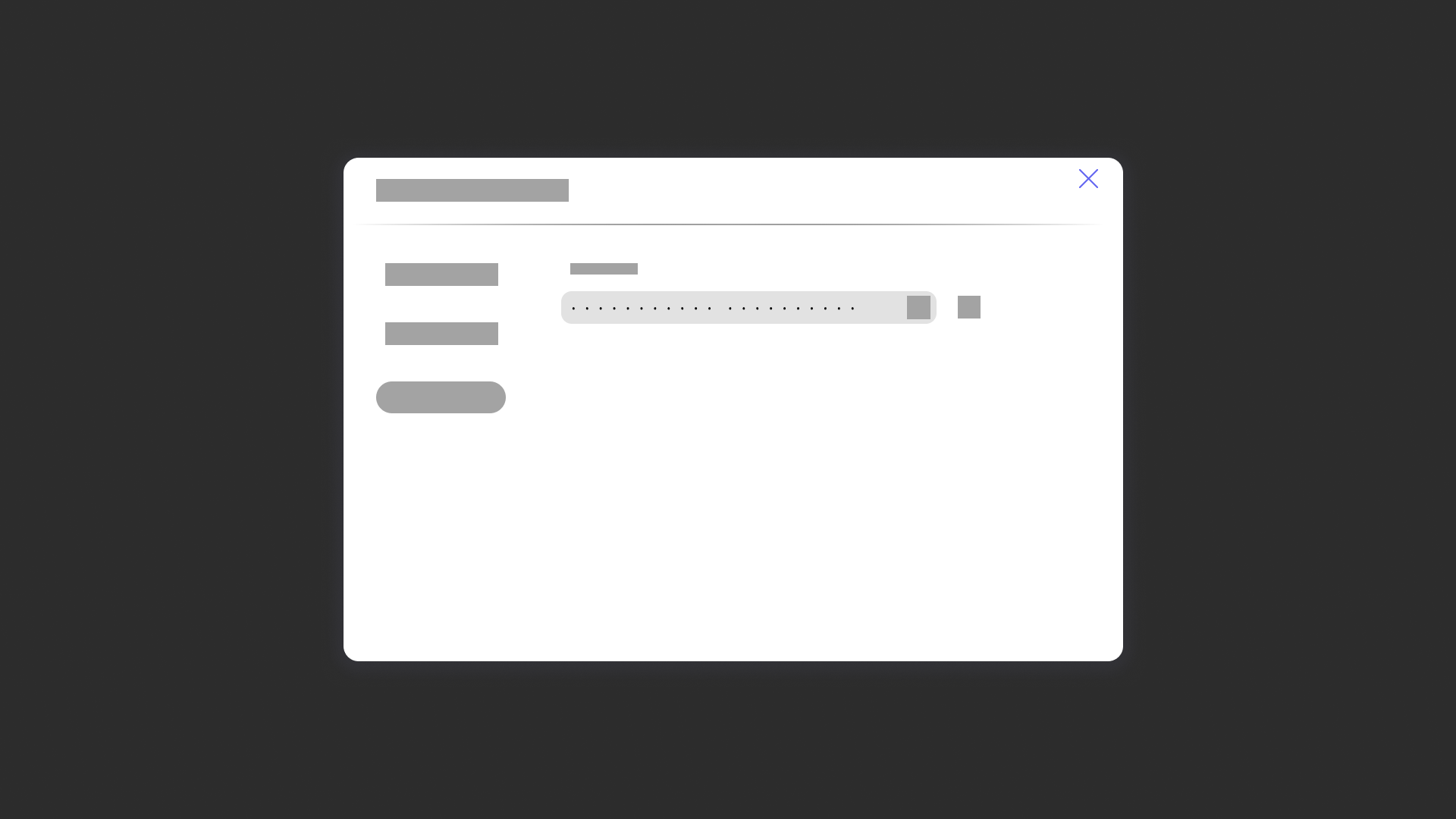 Account Modal - API Key