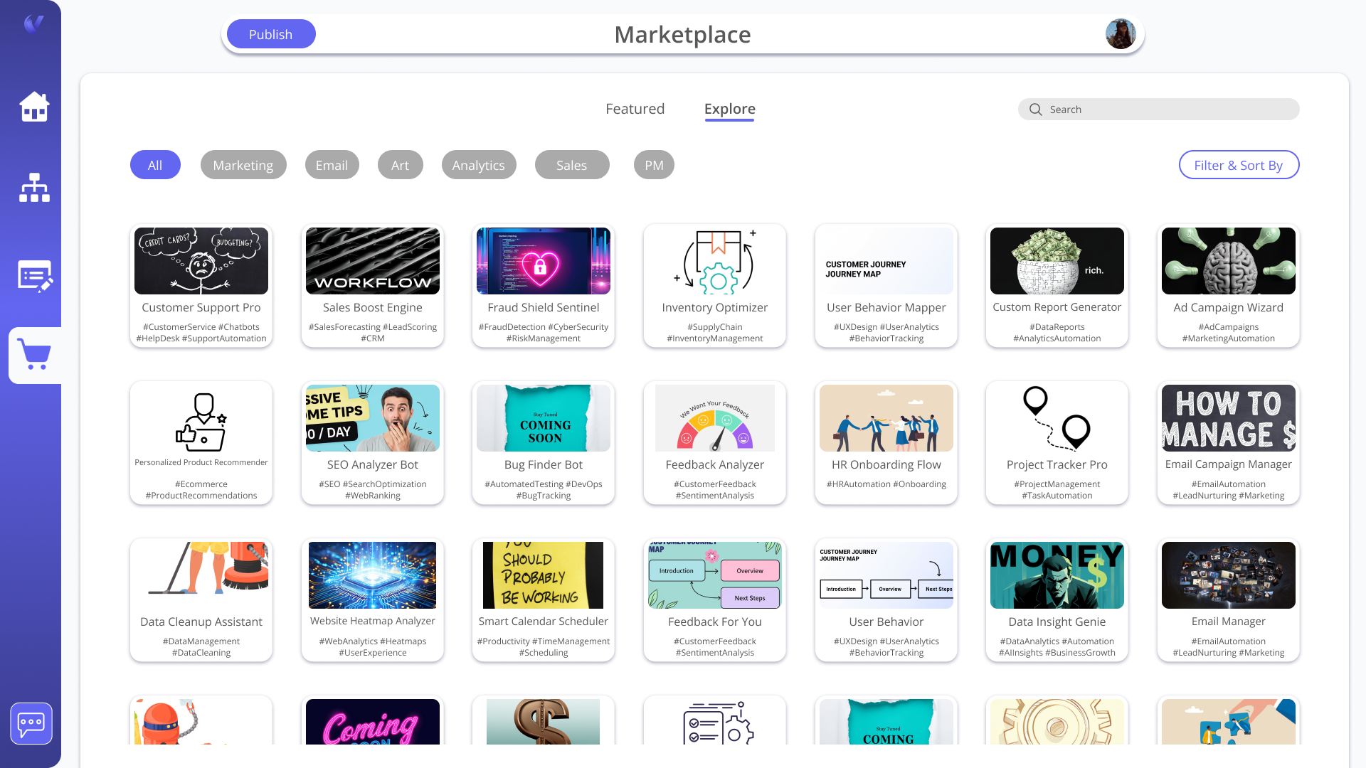 Marketplace Page - Explore