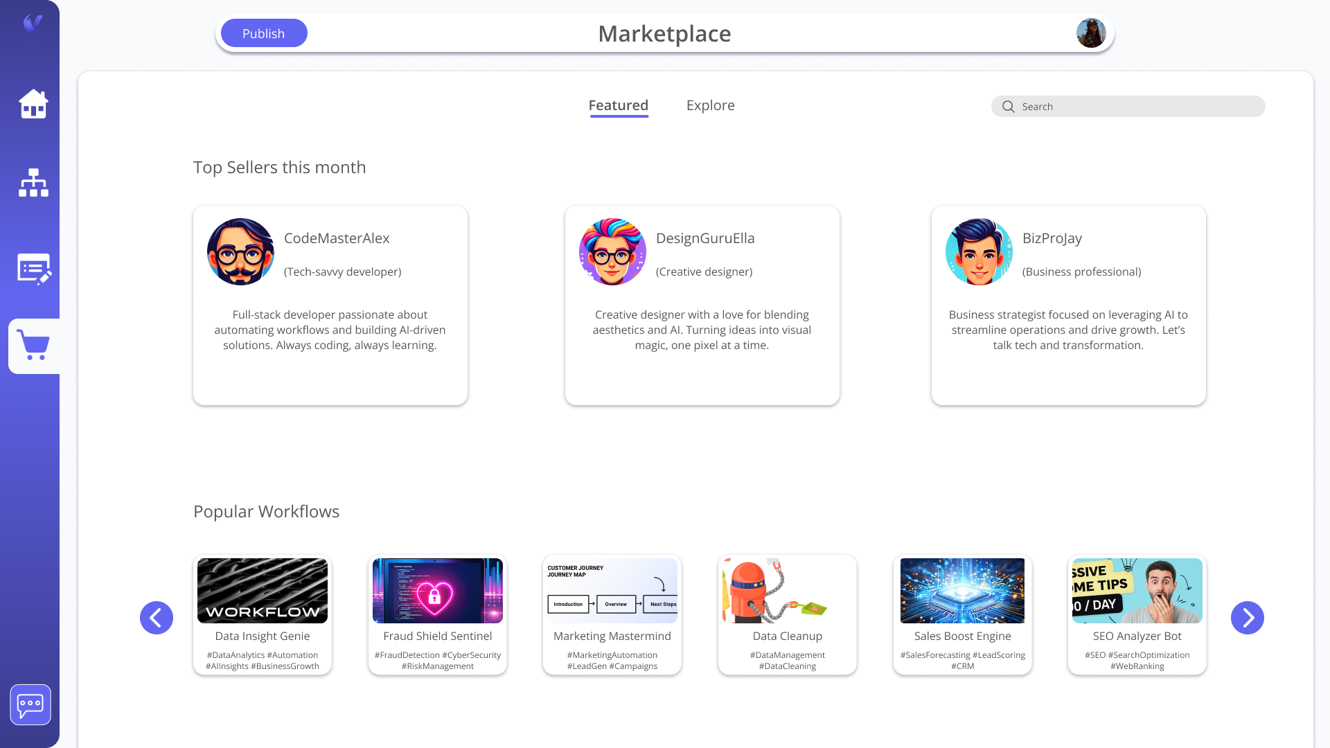Marketplace Page - Featured