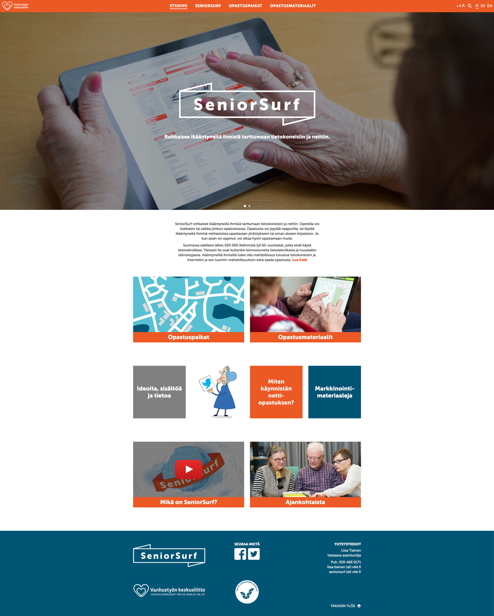 SeniorSurf mainpage layout