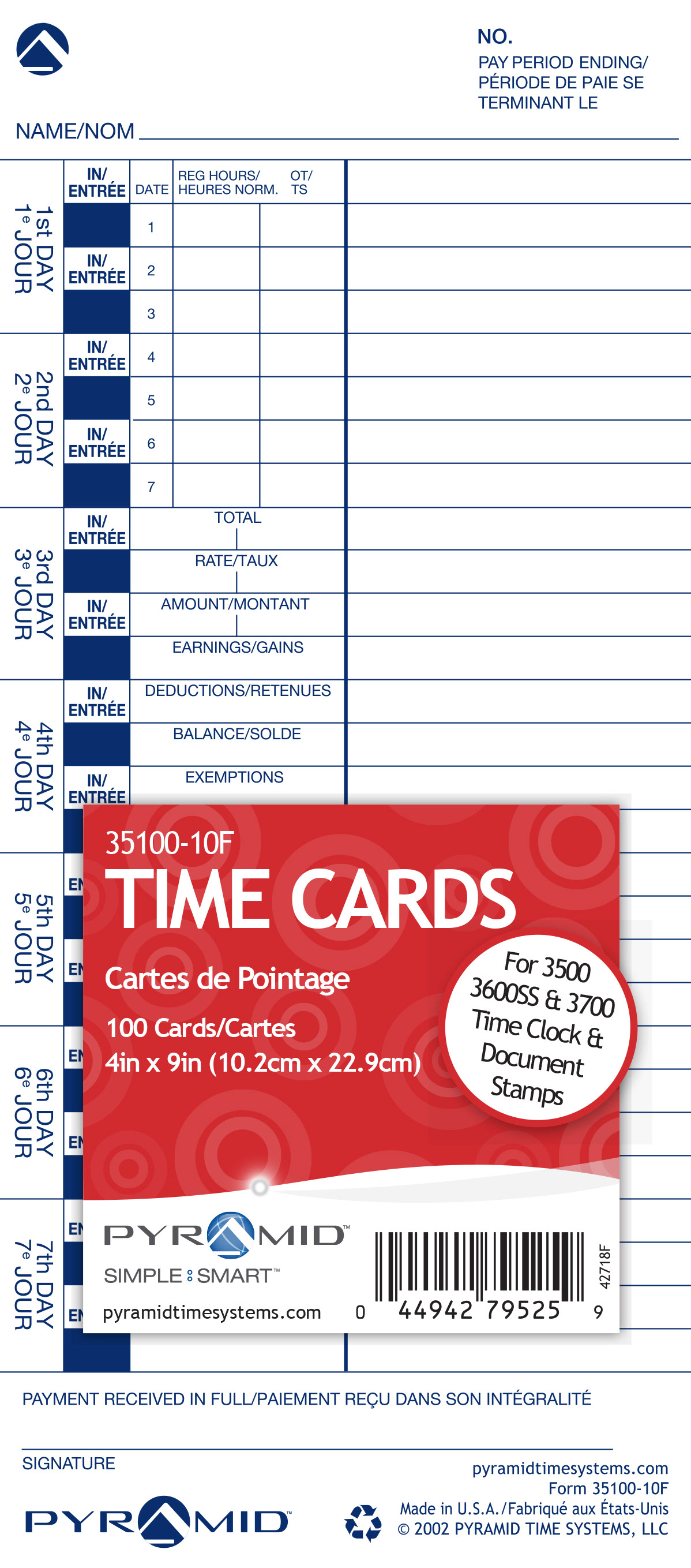 time card design