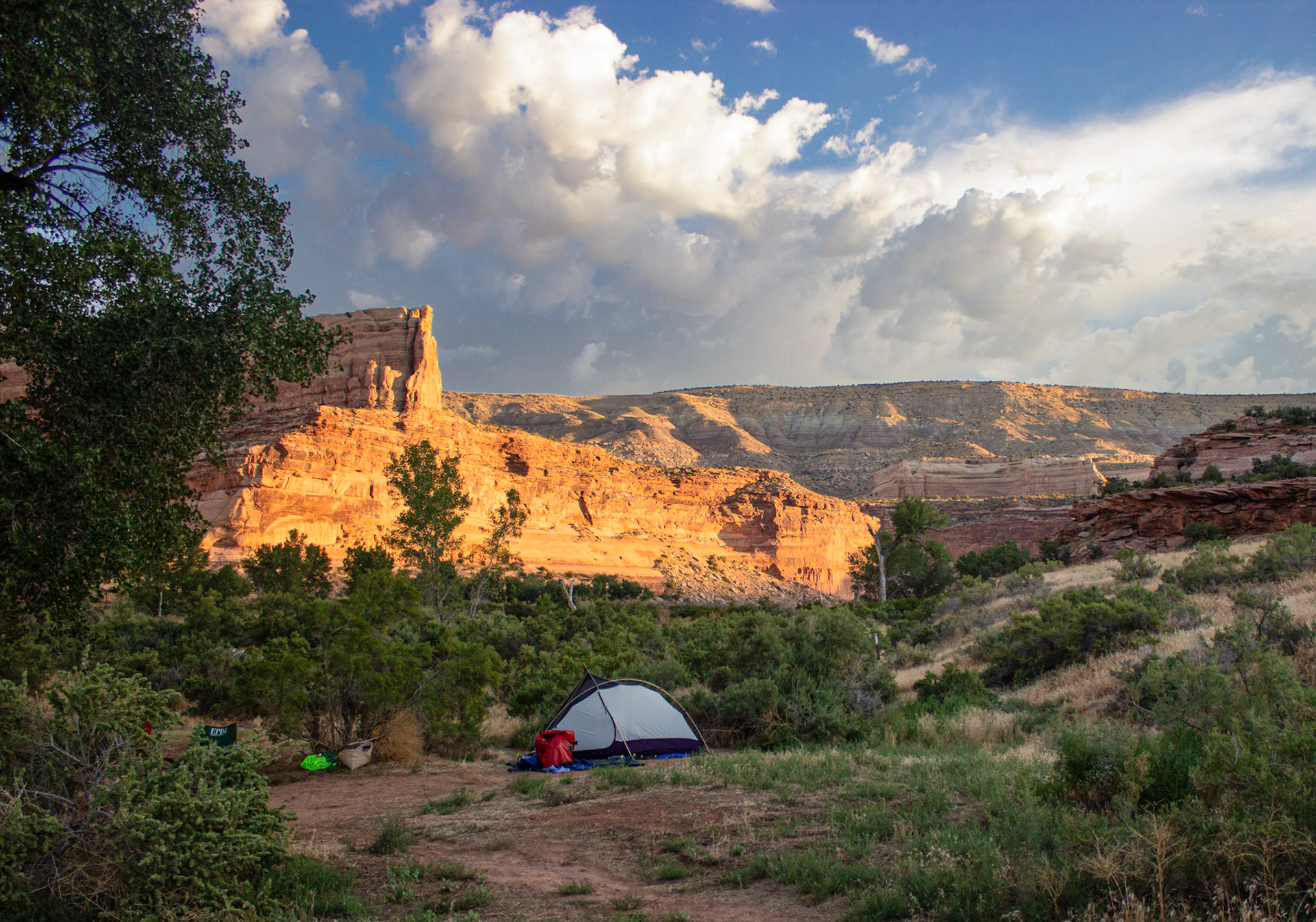 Our camp near Mee Canyon on the Colorado