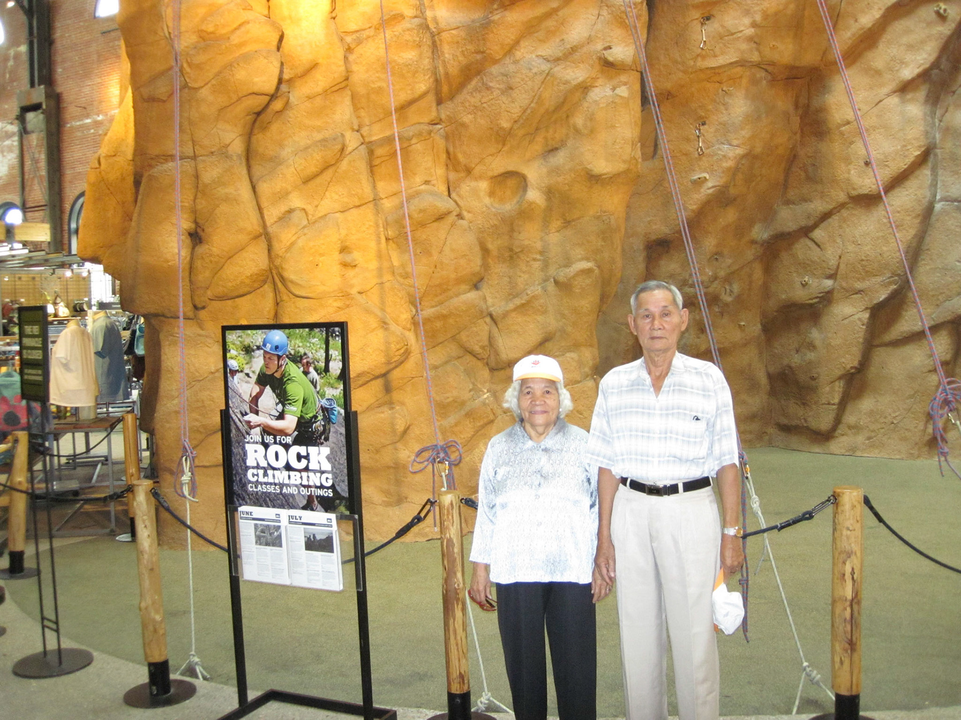 Rock Climbing At The REI Store