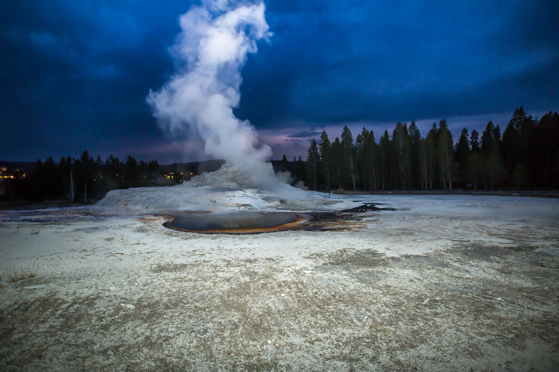 Old Faithful After Dark