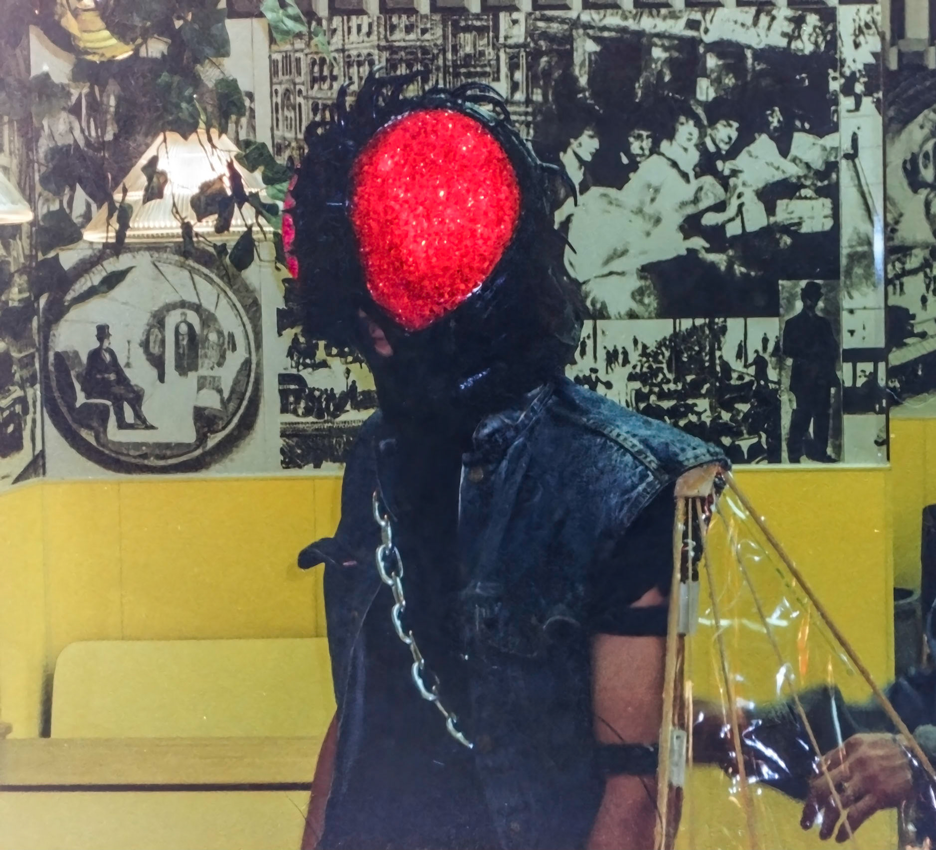 930 plastic beads glued to make the eyes