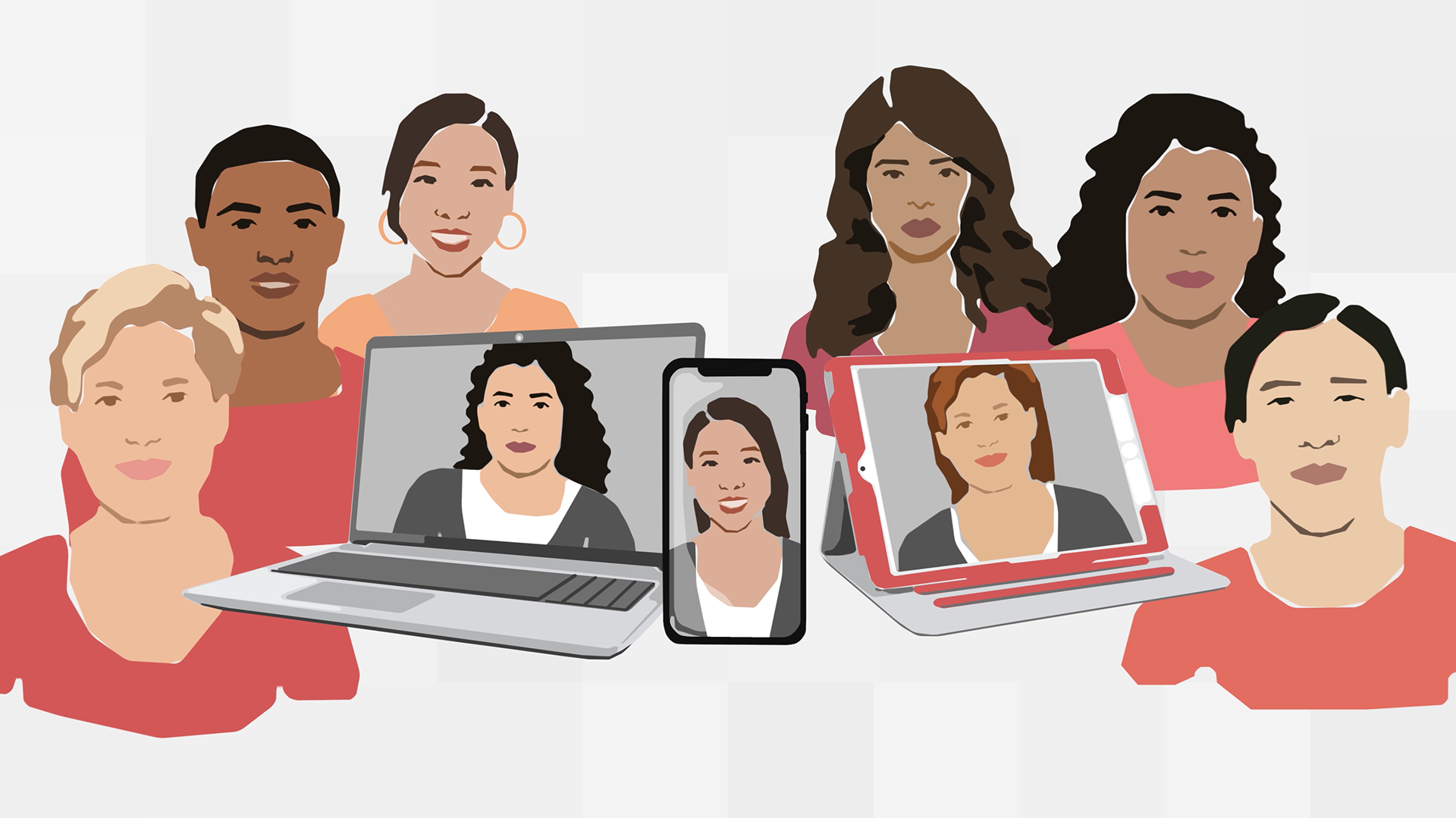 Illustration and motion design for "Shiseido Skin Visualizer" video