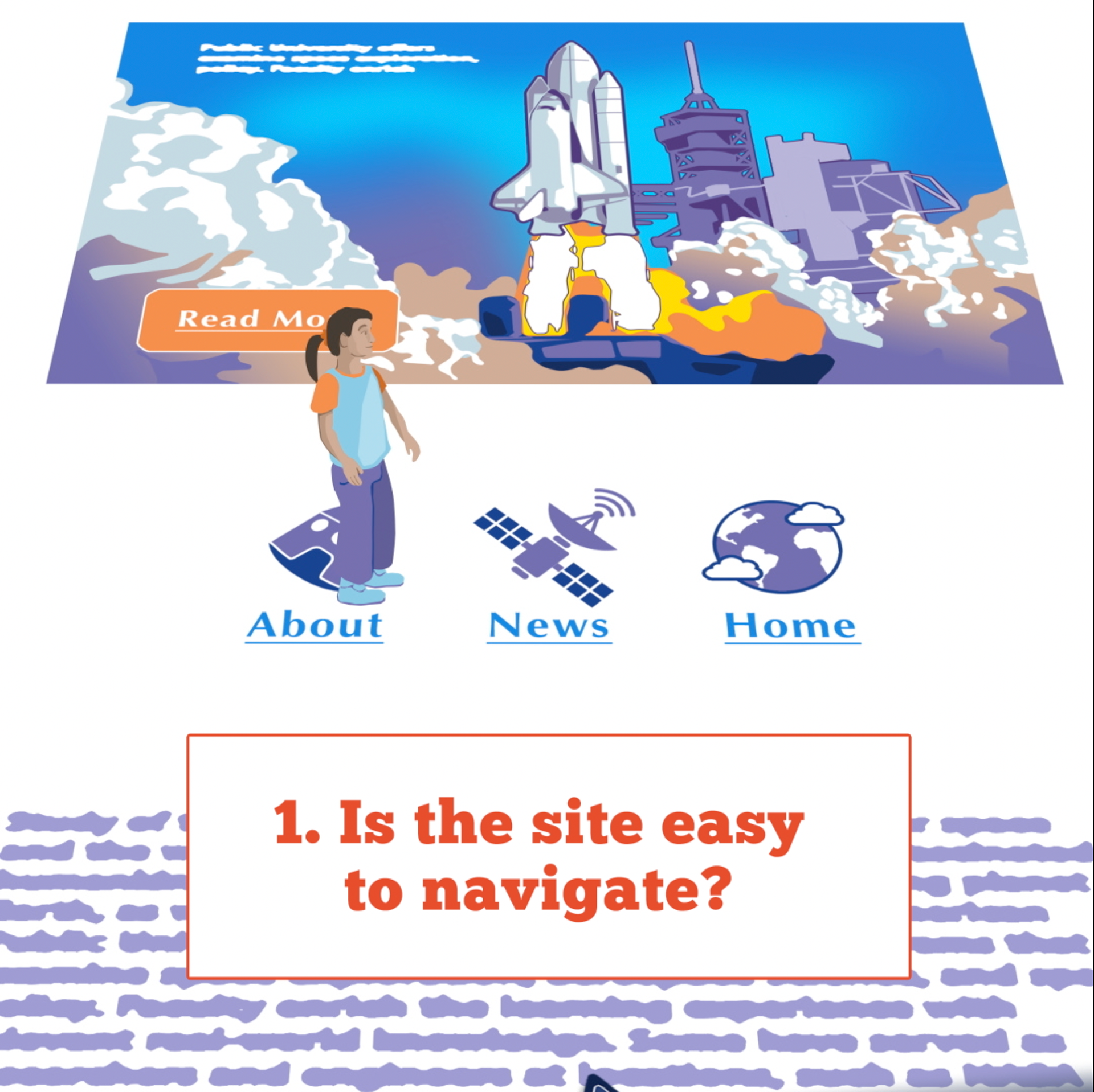 Illustration and motion design for "8 Tips to Help Students Evaluate Websites"