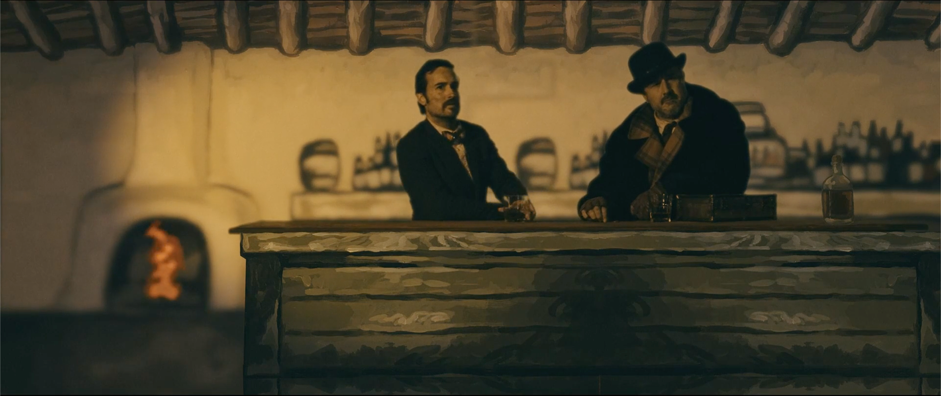 Hand-painted backgrounds for Quantum Cowboys (Annecy Festival, 2022)