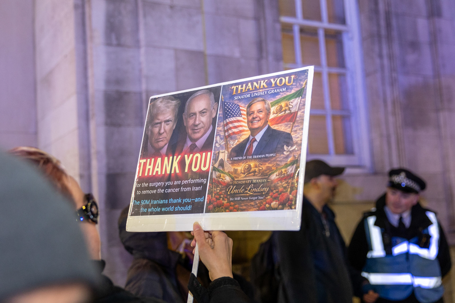 Demonstration outside the Israeli Embassy 06/03/2026 - Photographed for The Telegraph