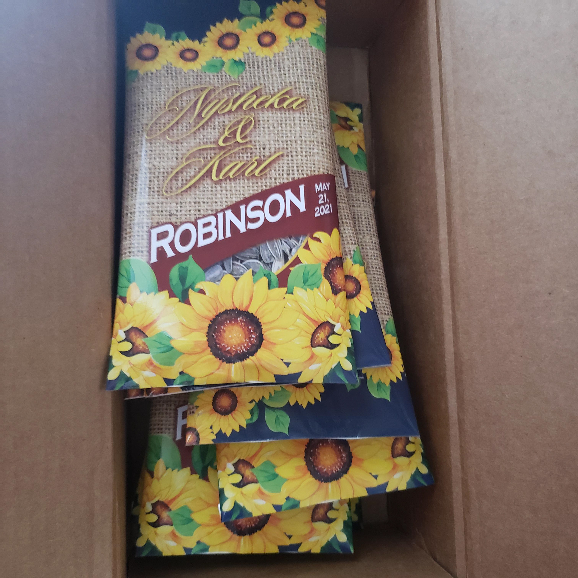 SUNFLOWER SEED WEDDING FAVORS