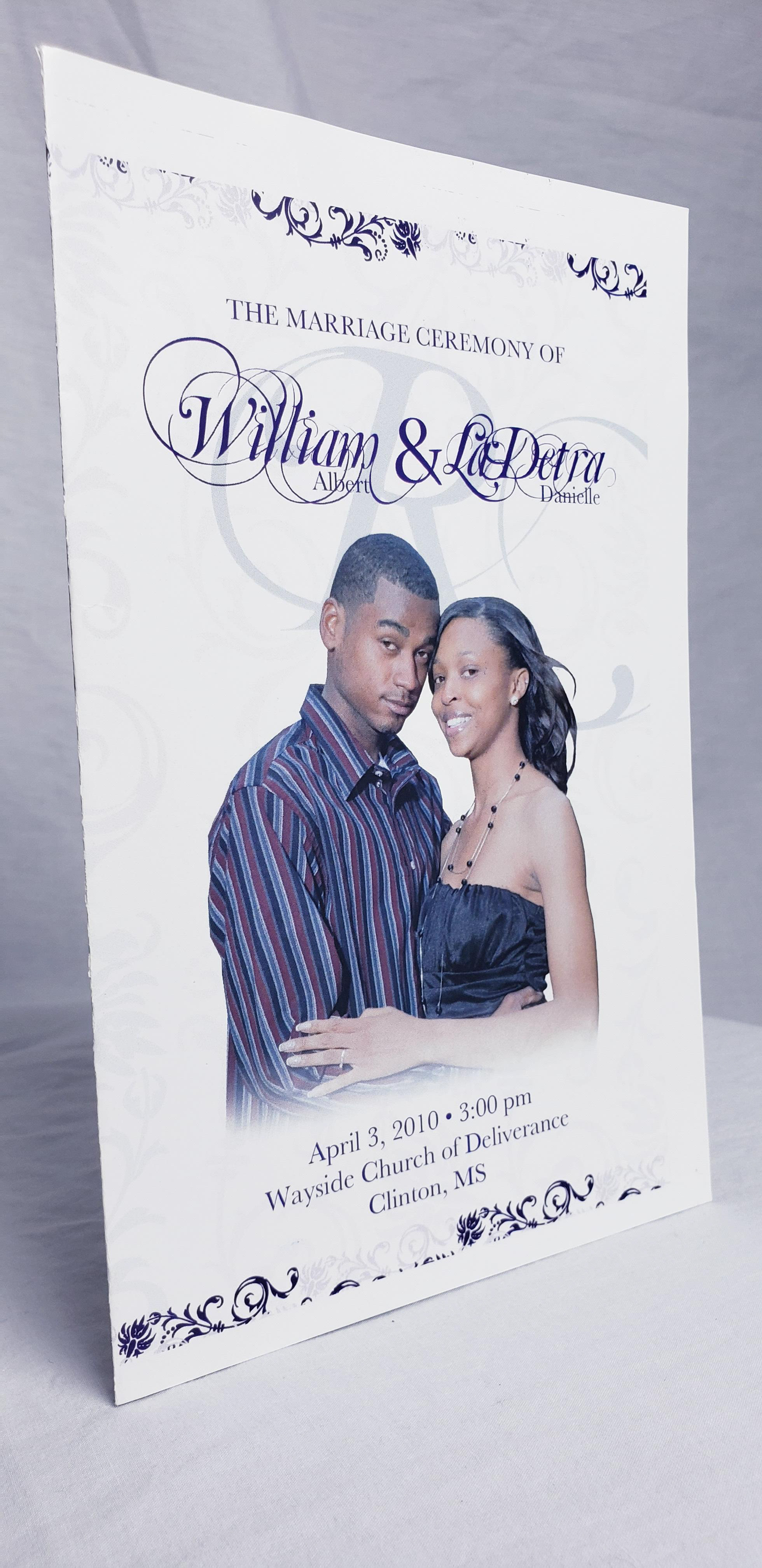 Half-fold Wedding Program