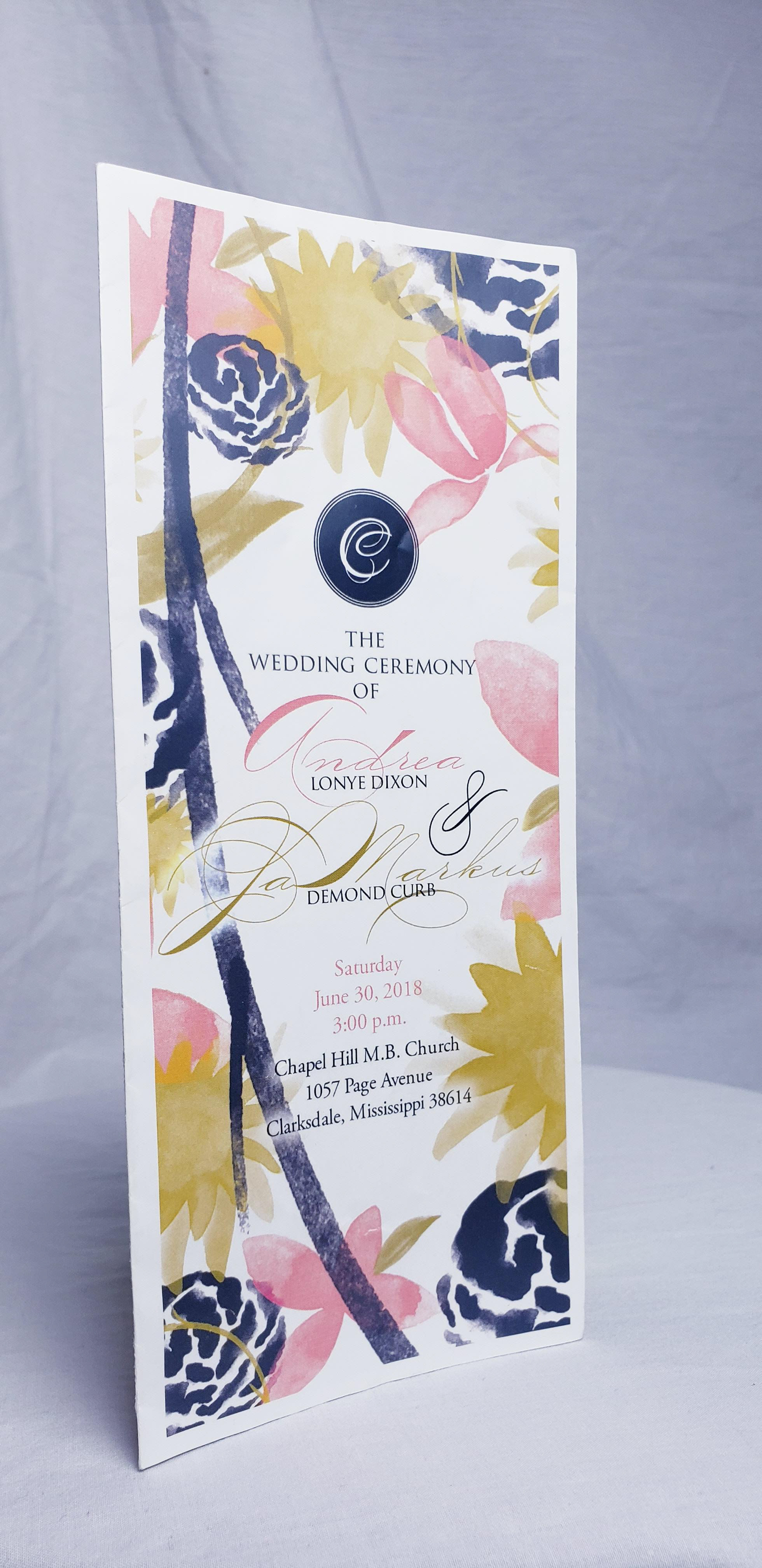 Trif-fold Wedding Program