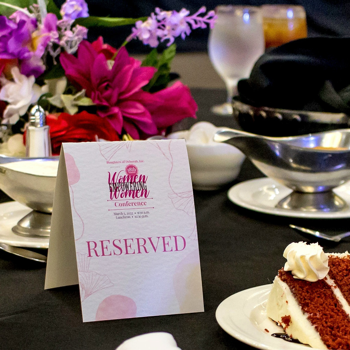Table Tent at the Event (Photo Credit: LaMarcus Eubanks Photography)