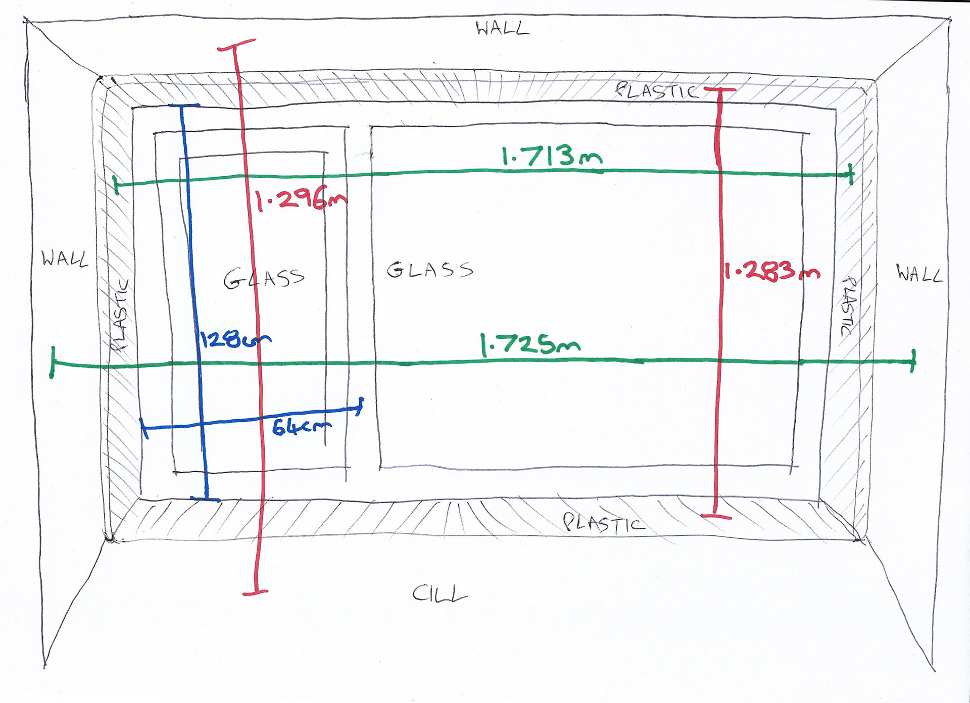A little practice with the site surveying a window today, whilst measuring up for a blind.