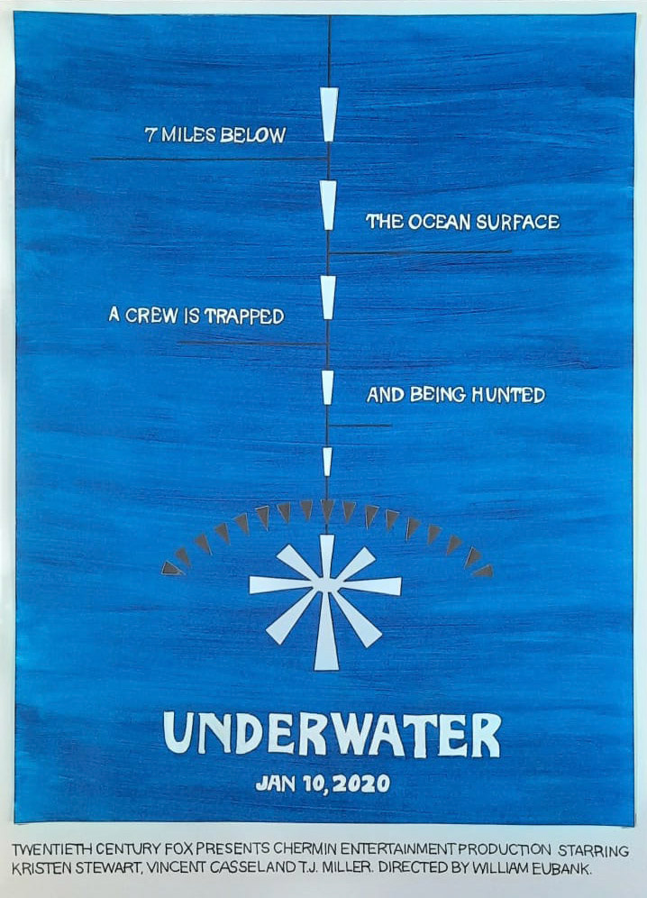 Final Physical Poster Design - Inspired by Saul Bass &amp; the movie 'Underwater'