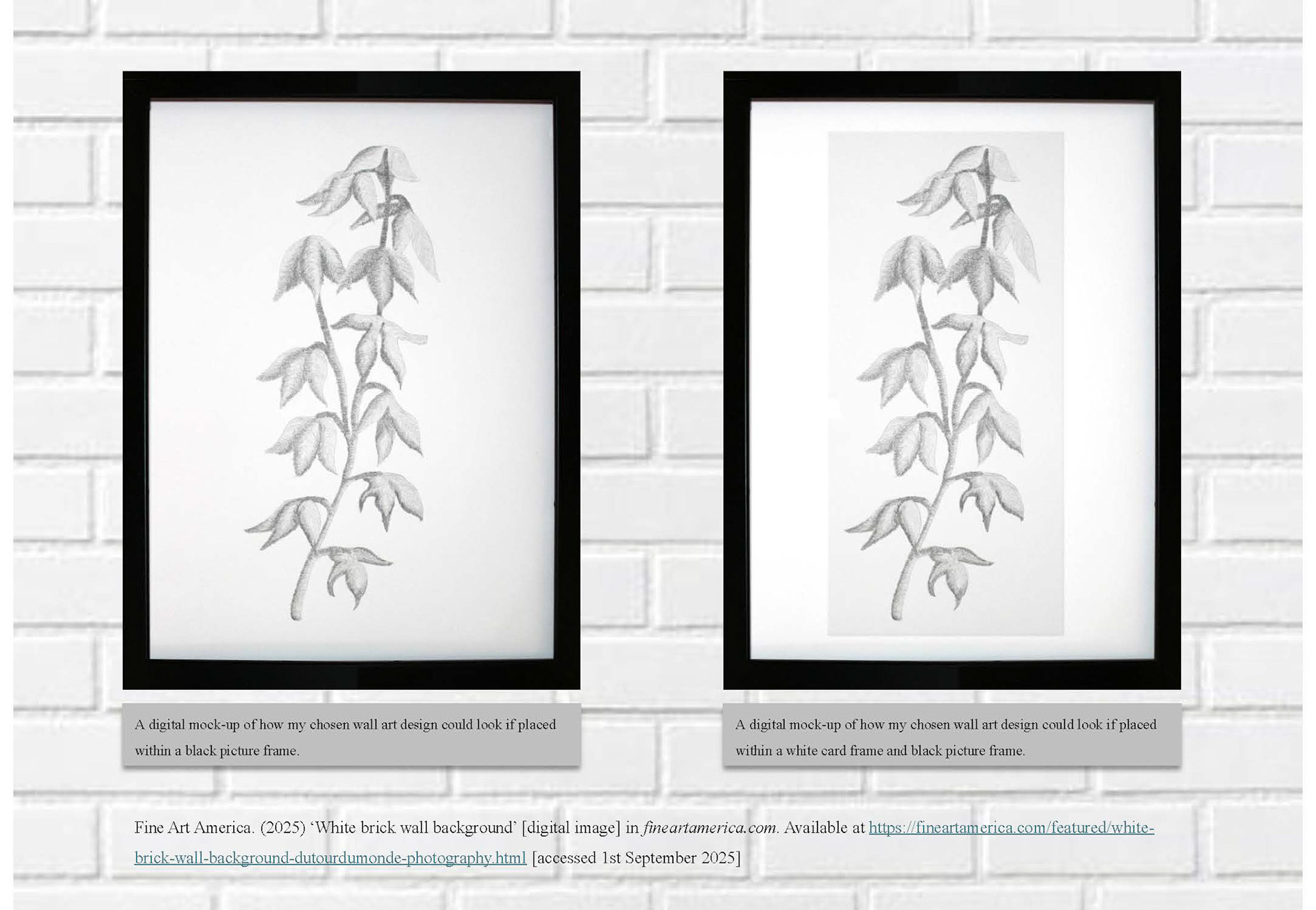 Digital mock-up - 'ready to hang' wall art (assignment)