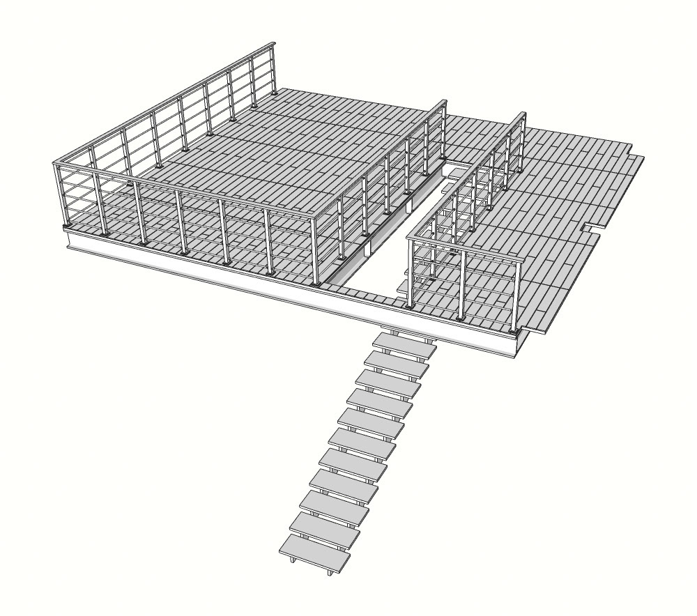 Mezzanine Hardboard Flooring (Part 2): I built the hardboard floor panels combining true to life measurements and used tutorial sessions for some reference - SketchUp Pro modelling. Art Director Luke Whitelock’s course on SketchUp/ Layout.