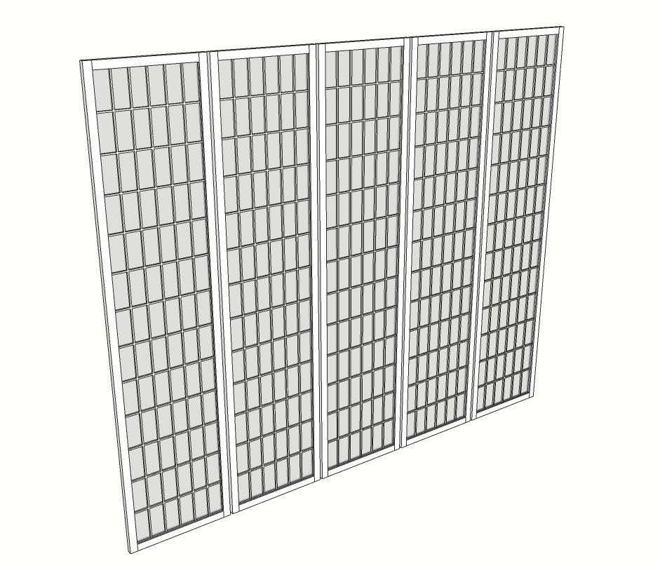 Work in progress! 3D Modelling a folding room divider, considering set decoration/interior design. 