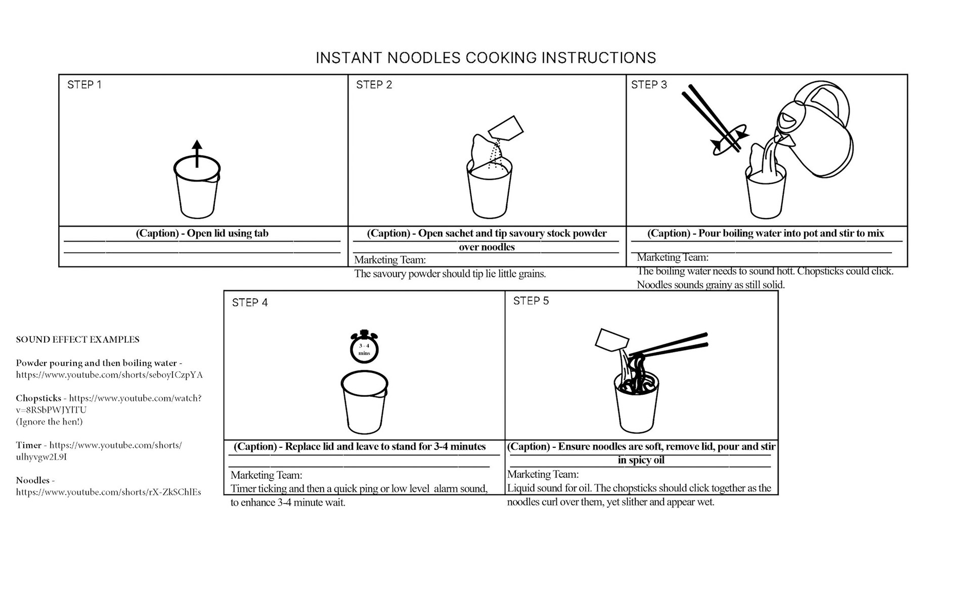 Storyboard - Instant Noodles Guide