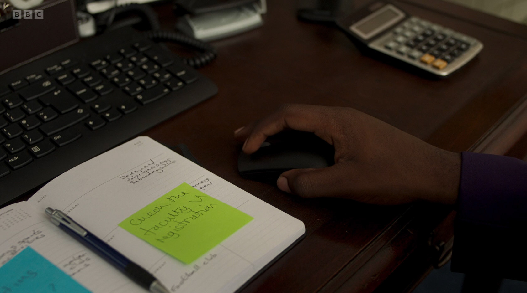 Key Notebook Dressing Prop: I hand wrote the entries in the dairy.