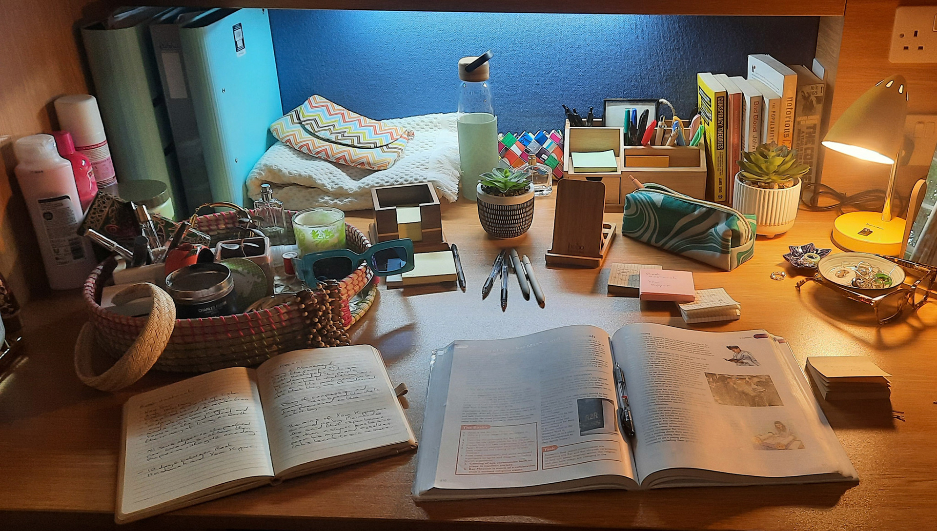 Notebook Dressing Props: I hand wrote the entries in the notebook and on the memo pads.