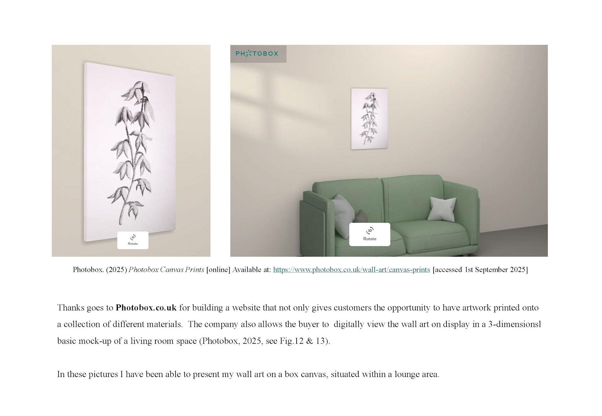 Digital mock-up - 'ready to hang' wall art (assignment)