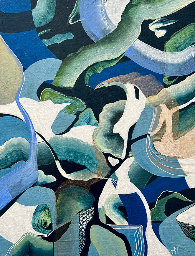 Study 24-15, acrylics on canvas panel, 9"x12", 2024.