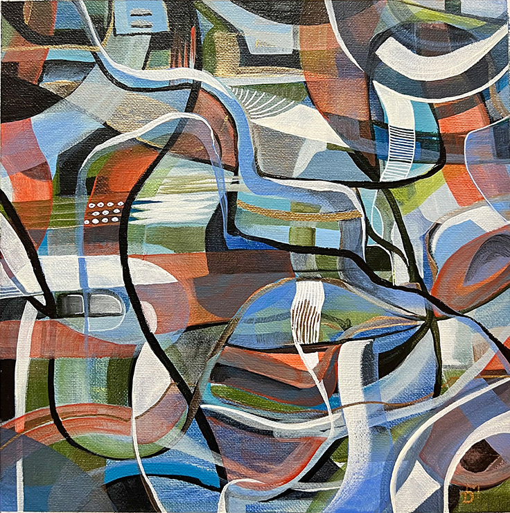 Study 24-2, acrylics on canvas panel, 10"x10", 2024.