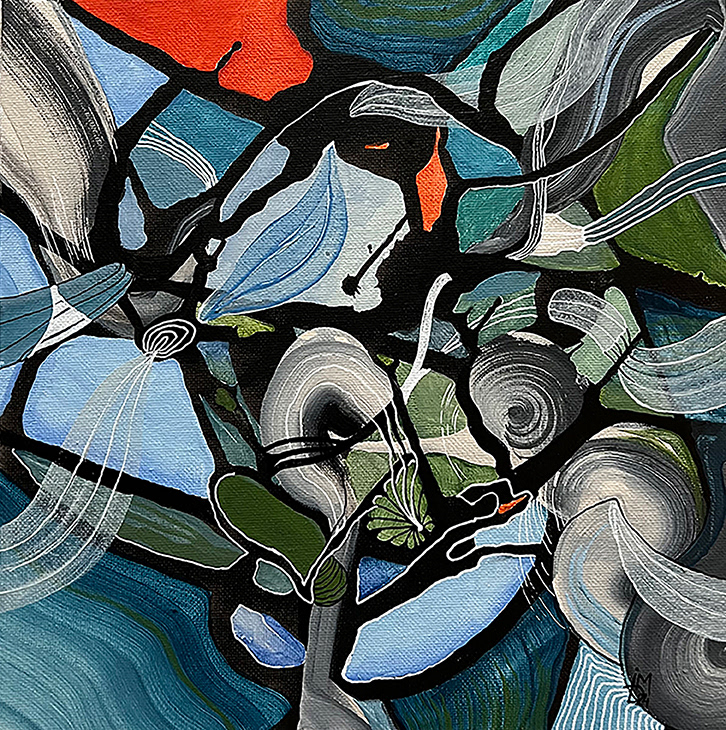Study 24-4, acrylics on canvas panel, 10"x10", 2024.