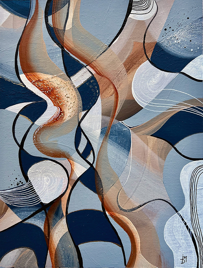 Study 24-18, acrylics on canvas panel, 9"x 12", 2024.