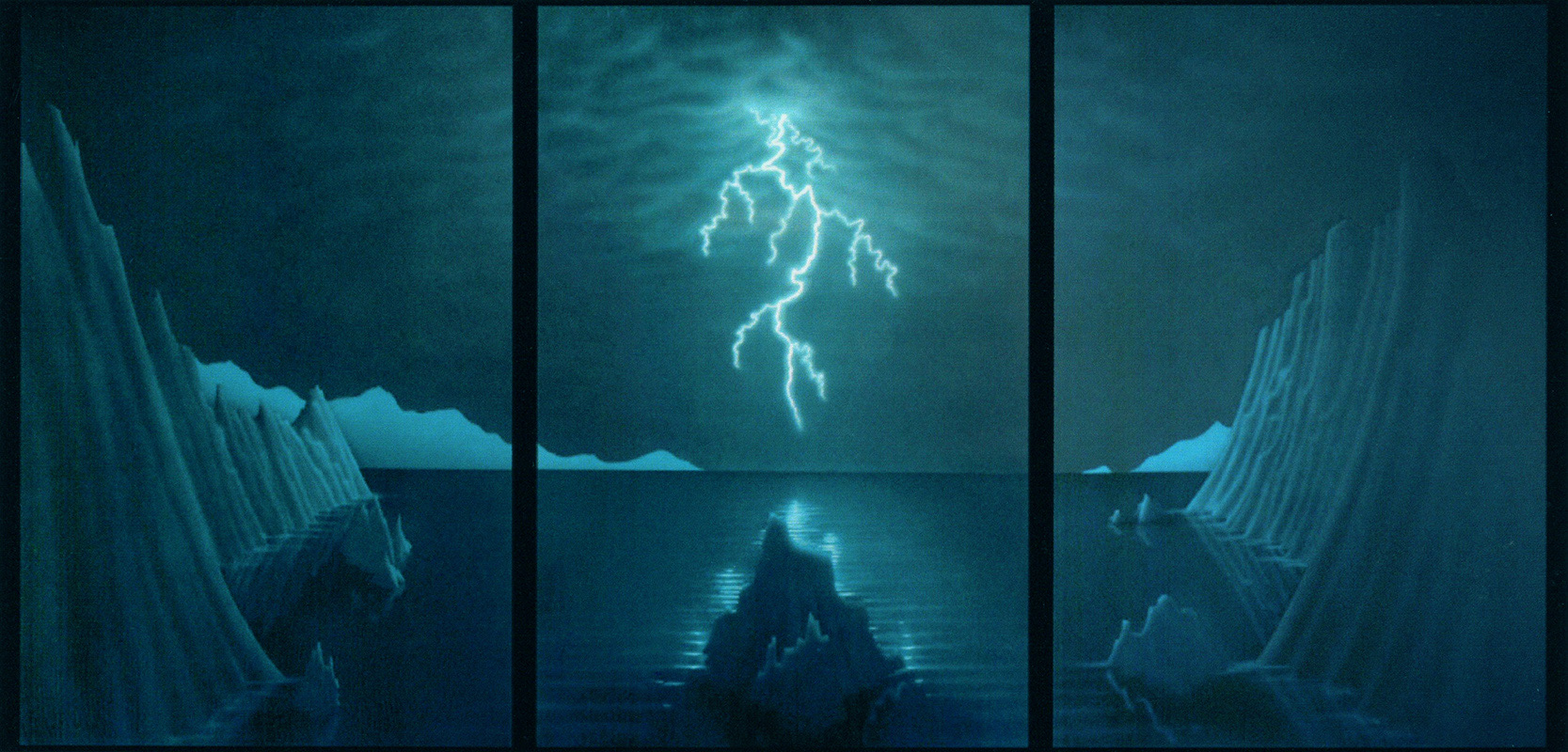 Reflections tryptich - airbrush - three 20 x 30 panels