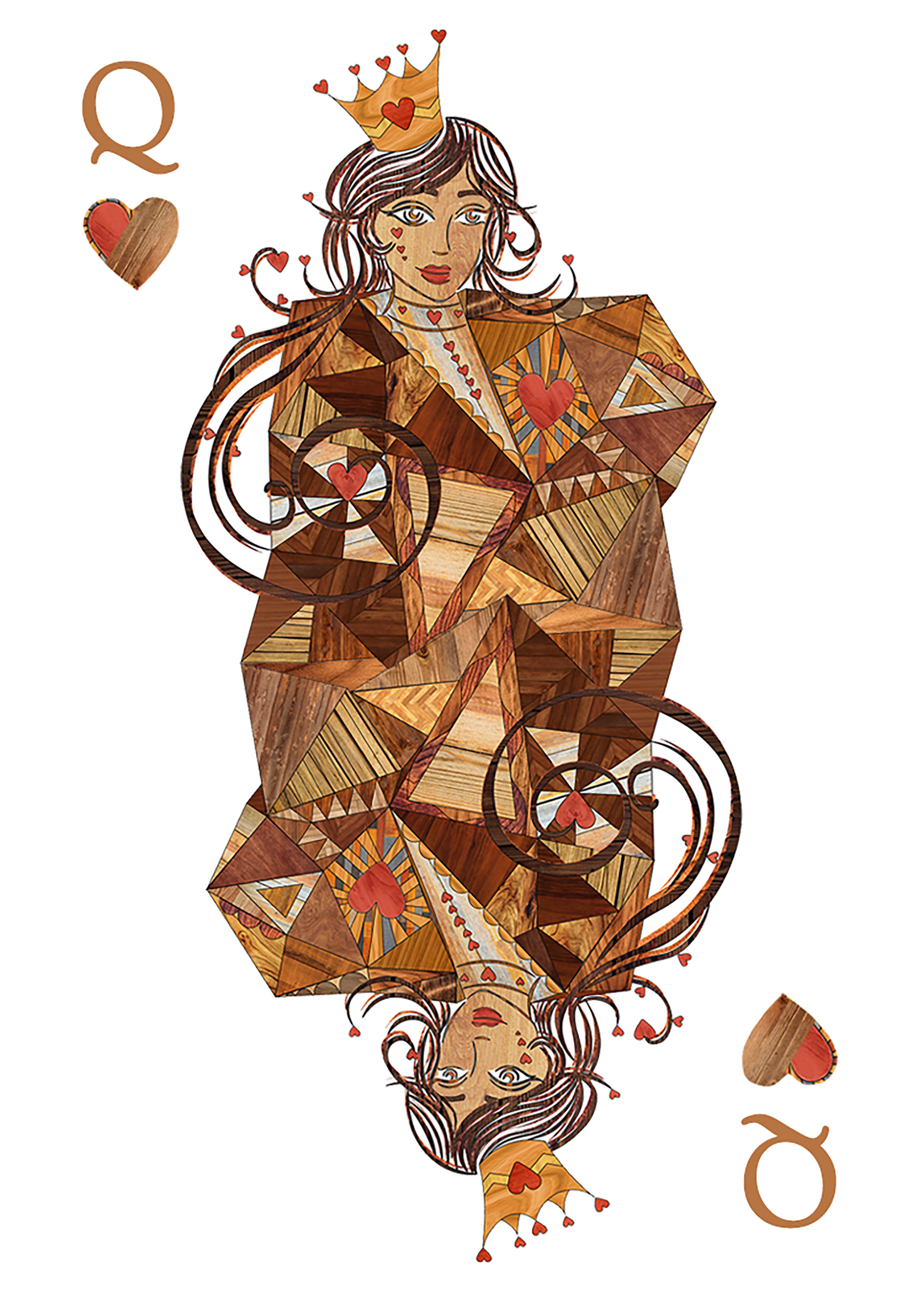 'Queen of Hearts', digital illustration