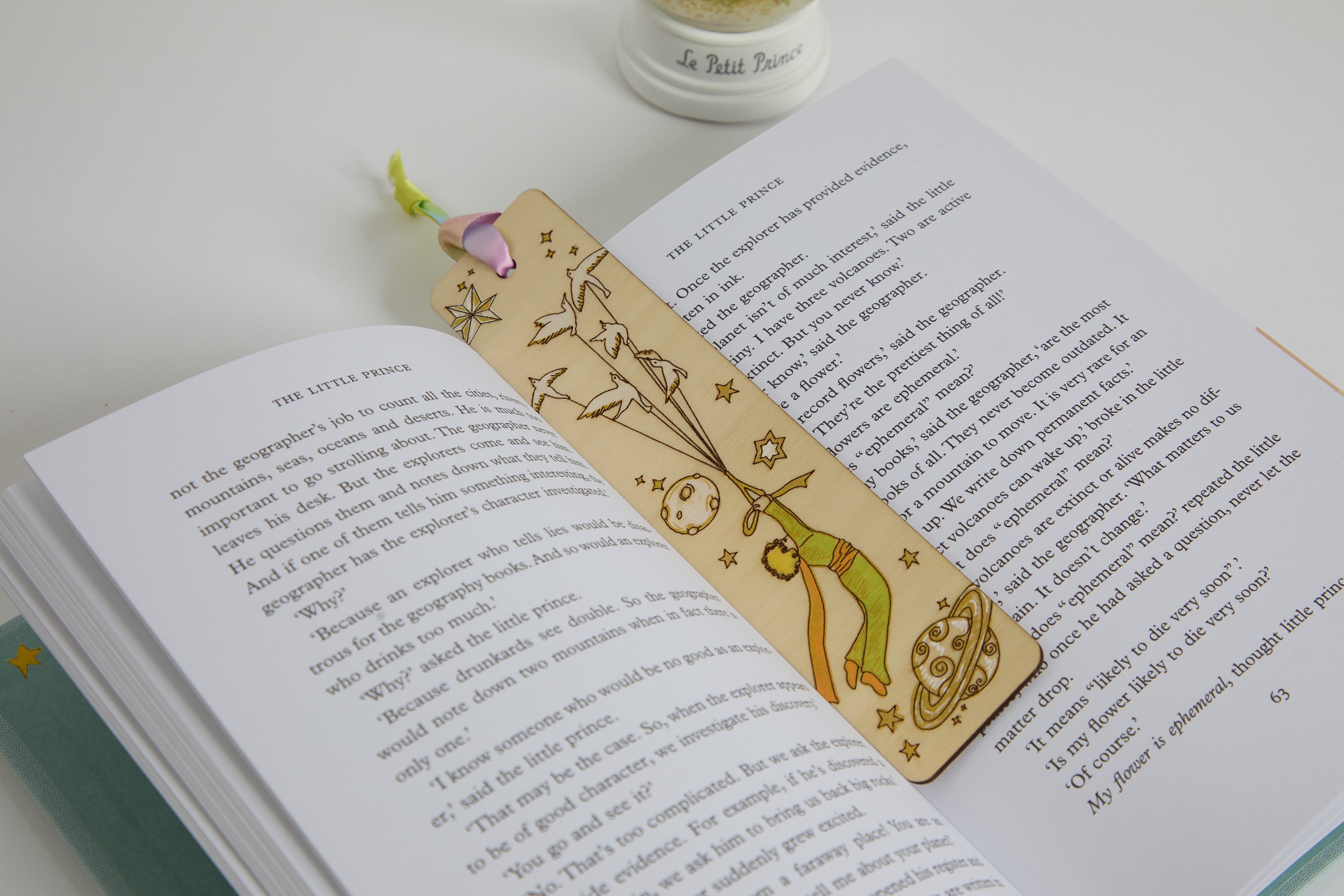 'The Little Prince' bookmark, laser cut wood and acrylic