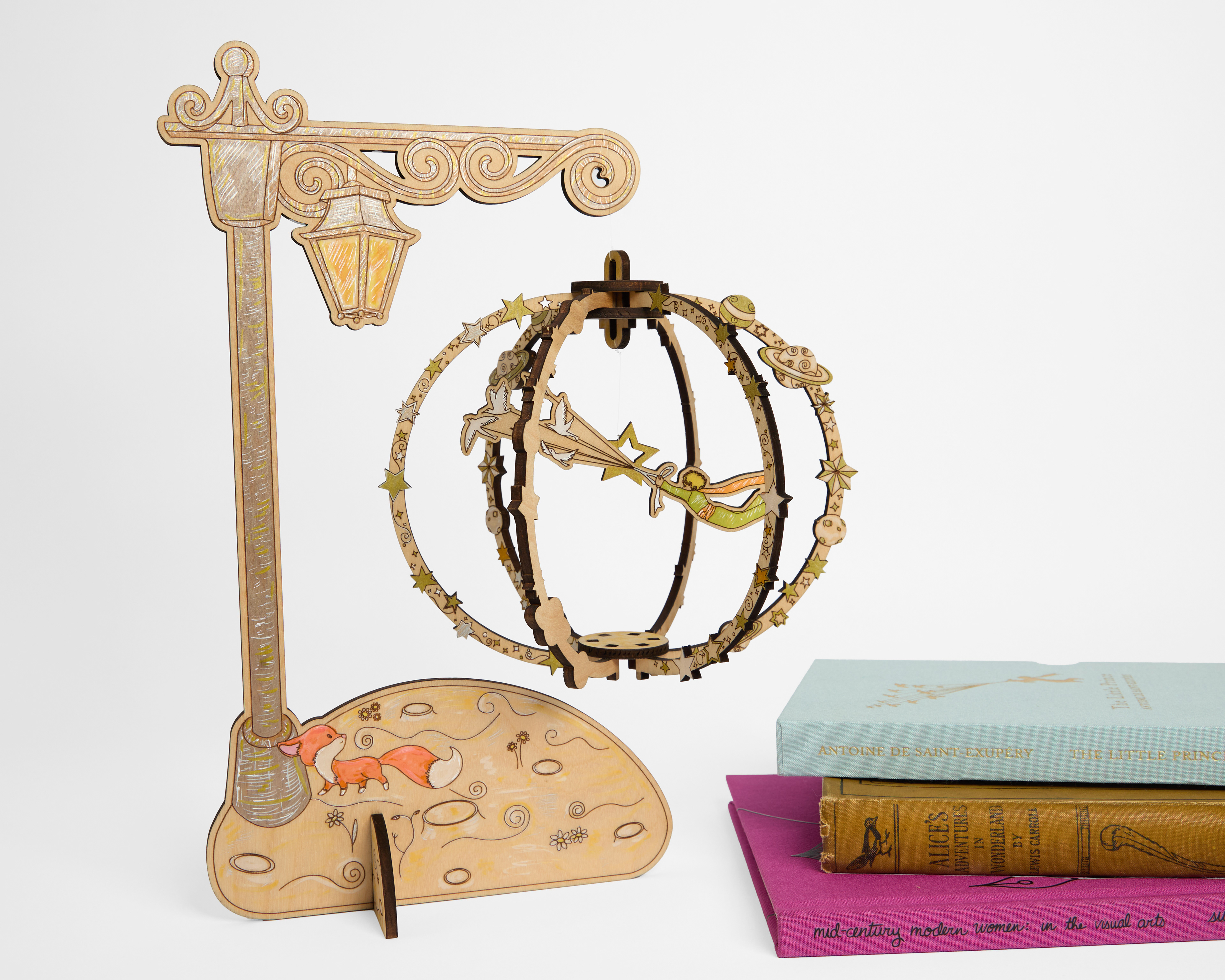 'The Little Prince' mobile, laser cut wood and acrylic