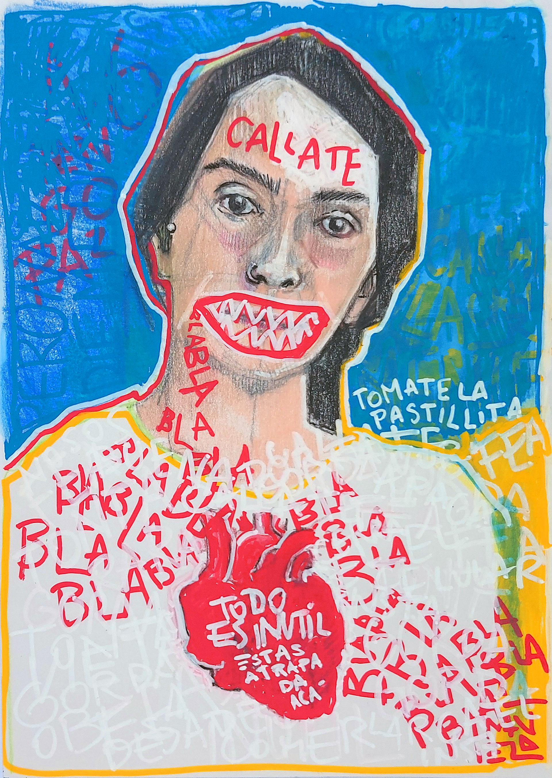 "Nena 1" Técnica mixta sobre papel obra, A4
