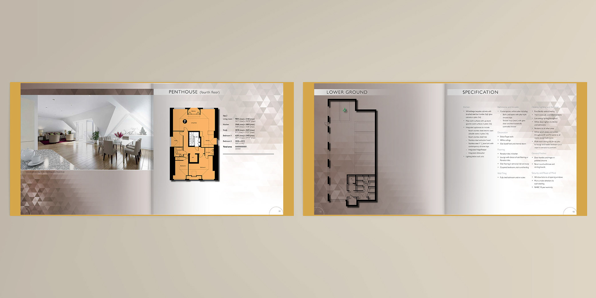 Property brochure design and layout floorplans