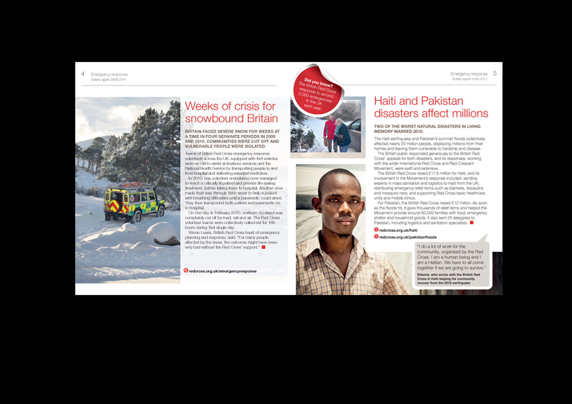 British Red Cross charity report design layout