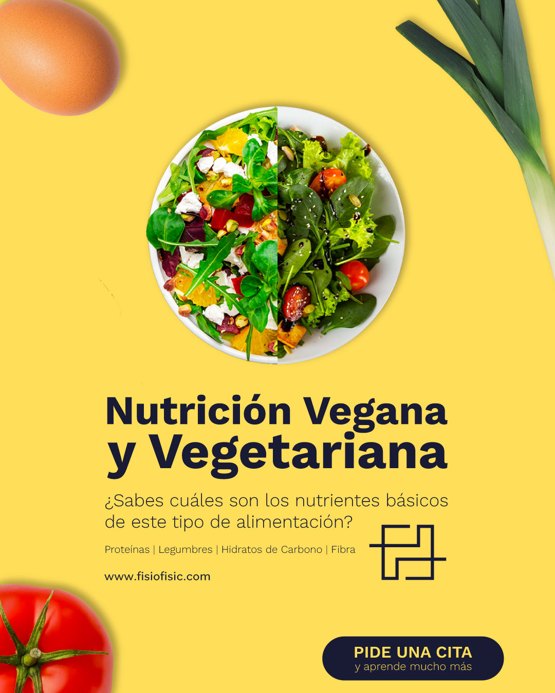 Post promovendo serviço de nutrição vergetarianos e veganos