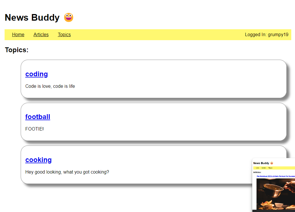 Topics Tab - Filter By Topic