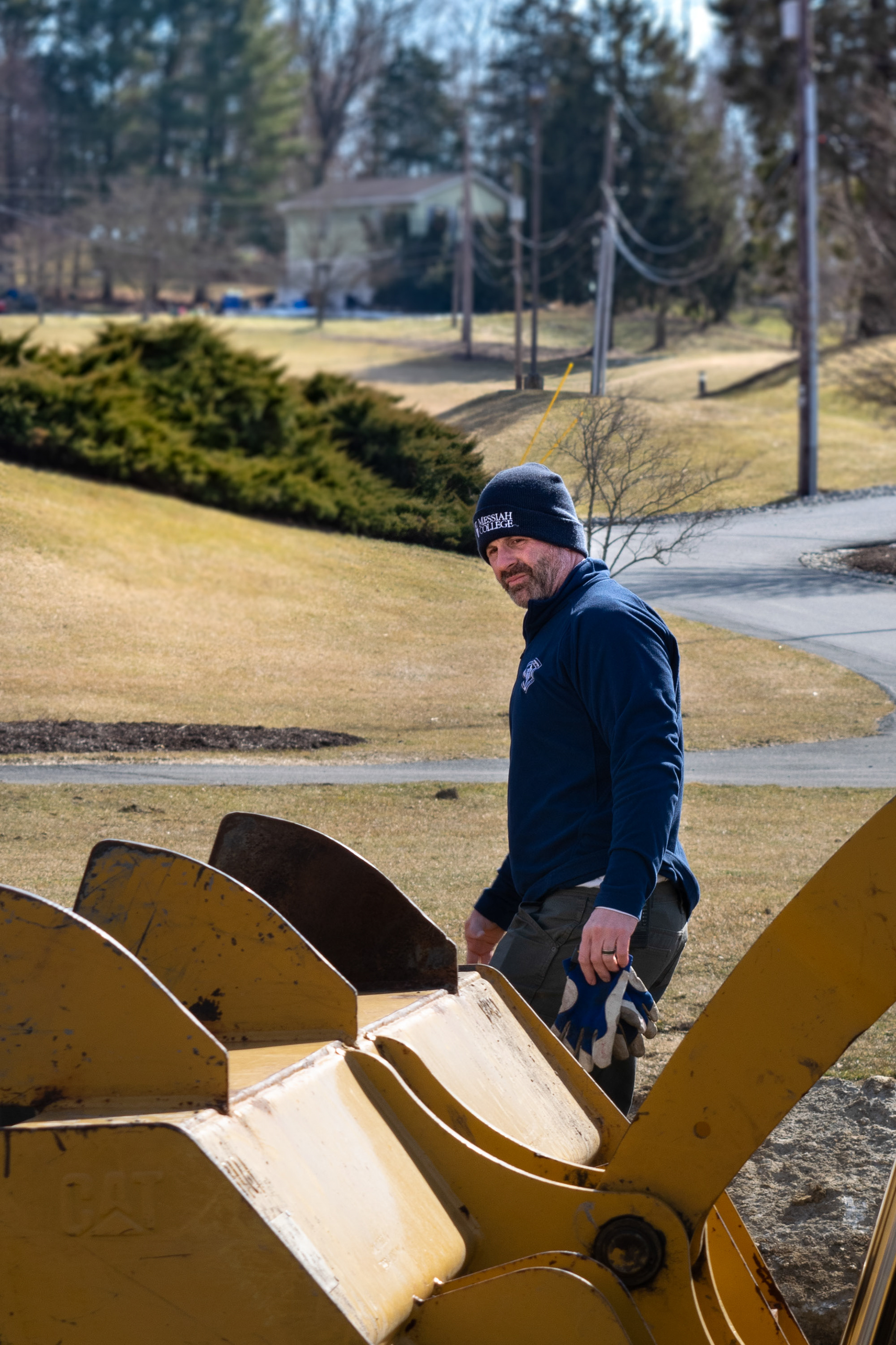 Photography for "Digging Deep with Messiah's Grounds Crew," March 2019. Mark Graybill, Grounds Service Manager.