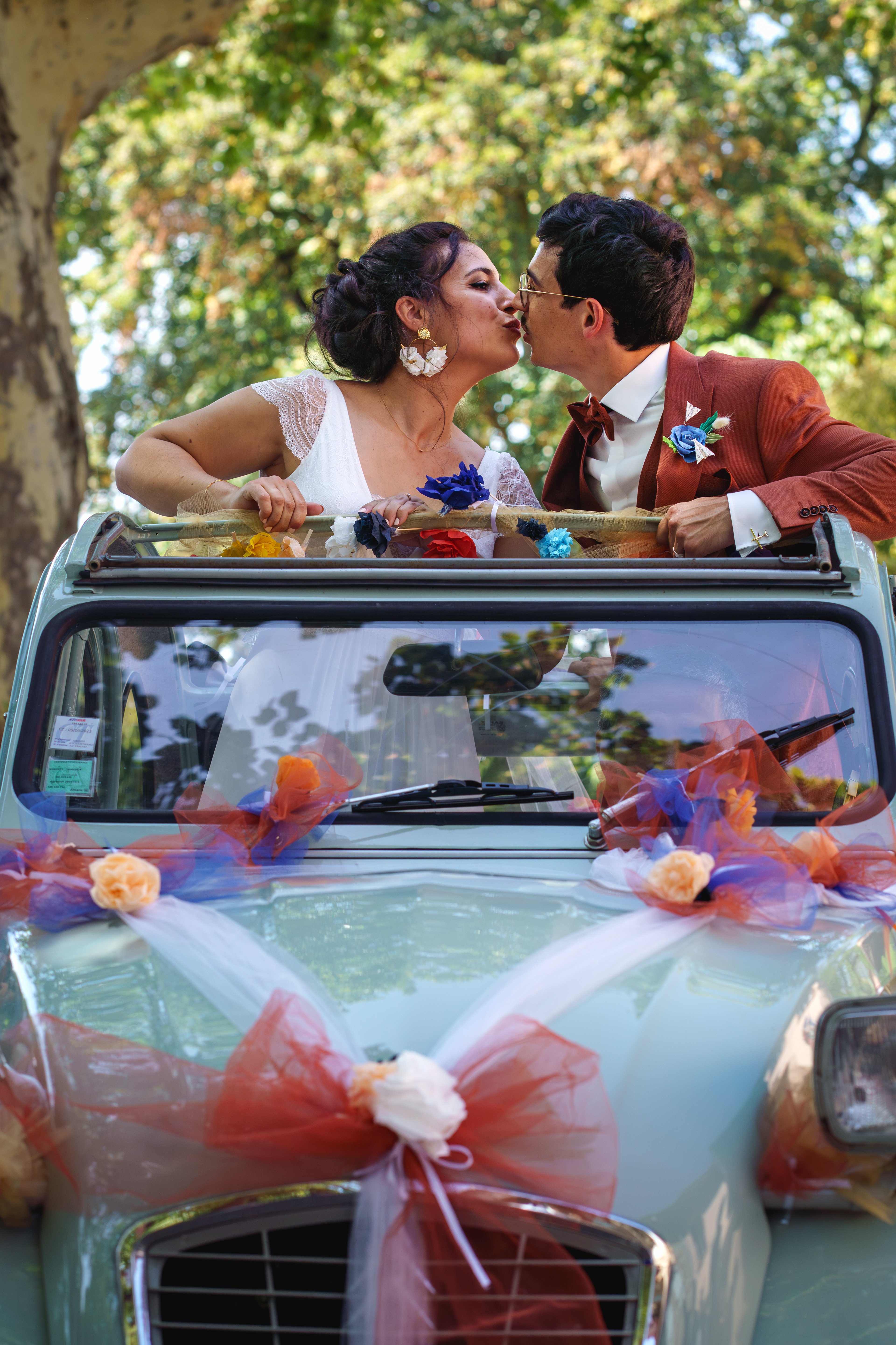 Photo d'un couple à leur mariage à Toulouse