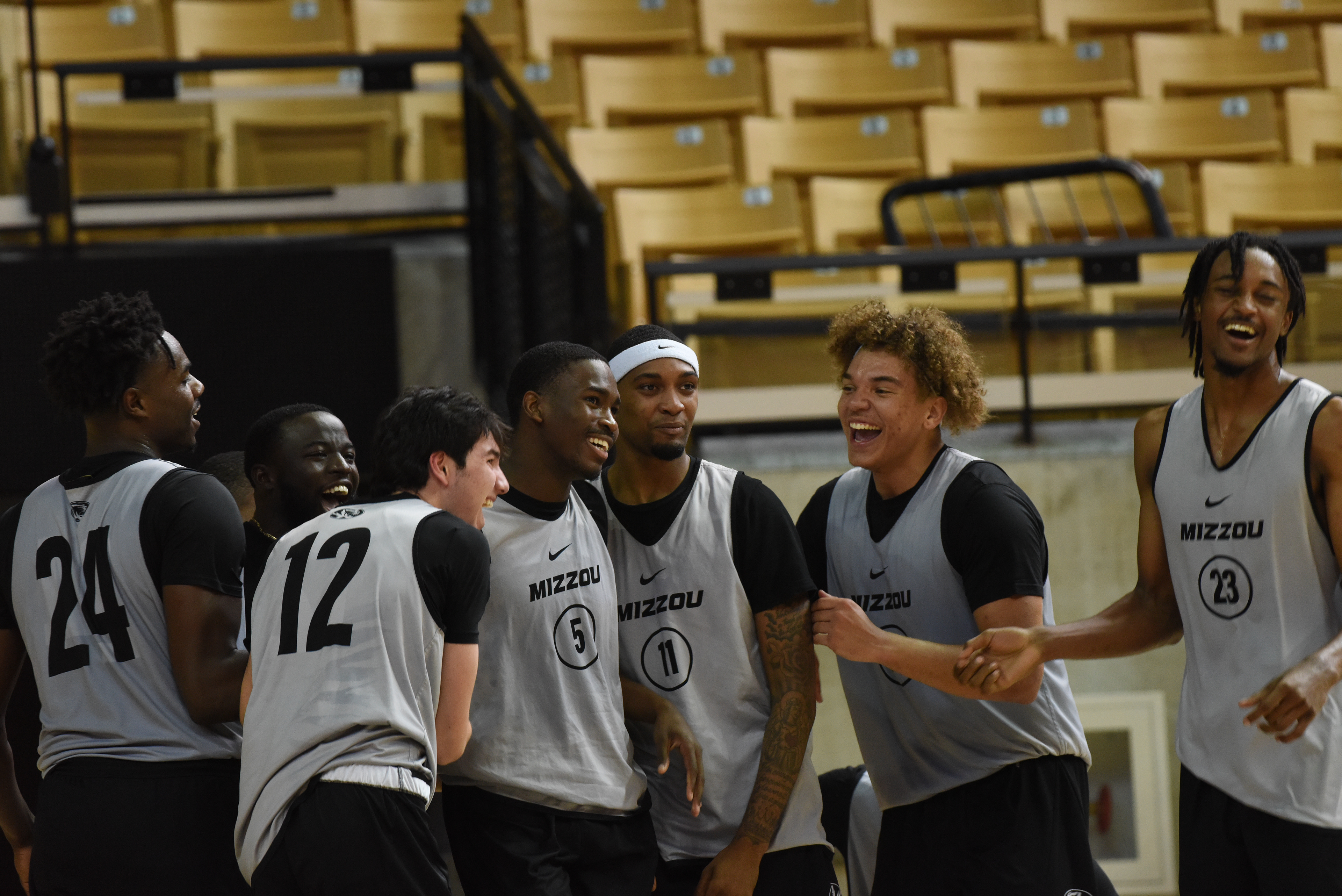 The Missouri men’s basketball team practices on Saturday, Oct. 22, 2022 at Mizzou Arena in Columbia. The men’s team will have their first game of the season on Nov. 7, where they’ll be facing the Southern Indiana Screaming Eagles