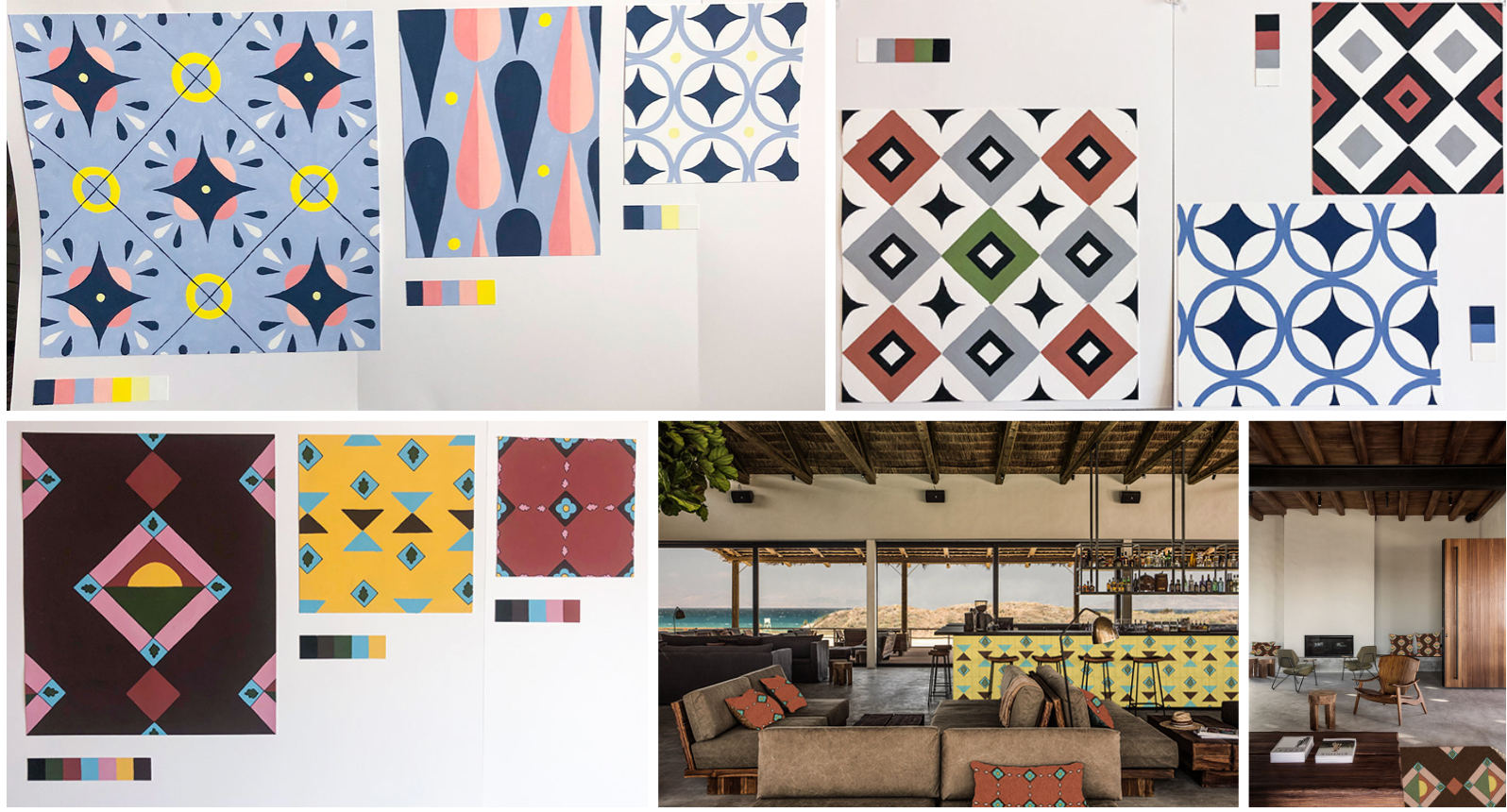 Interior pattern design, material: acrylic paint