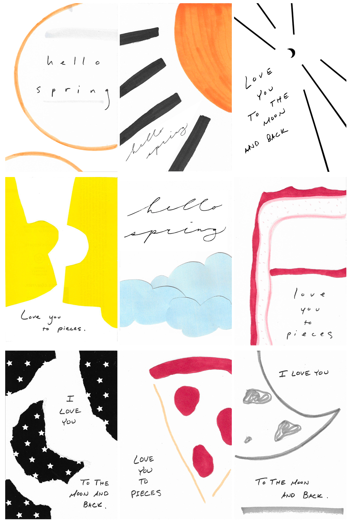 Greeting Cards, material: paper, marker