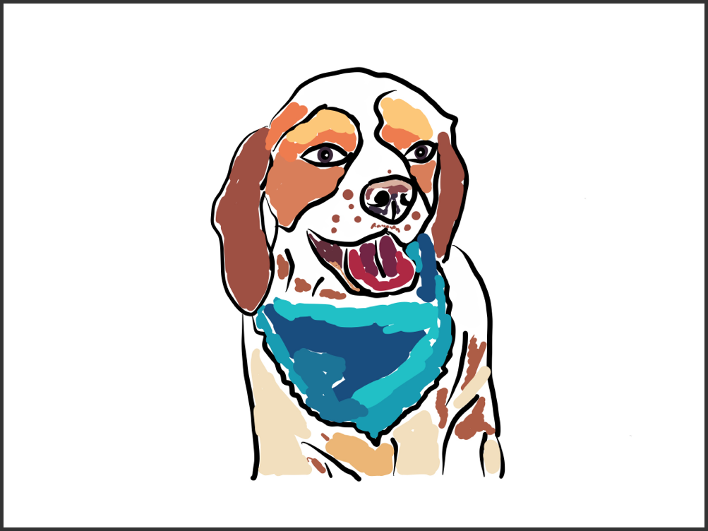Dog with Blue Bandana