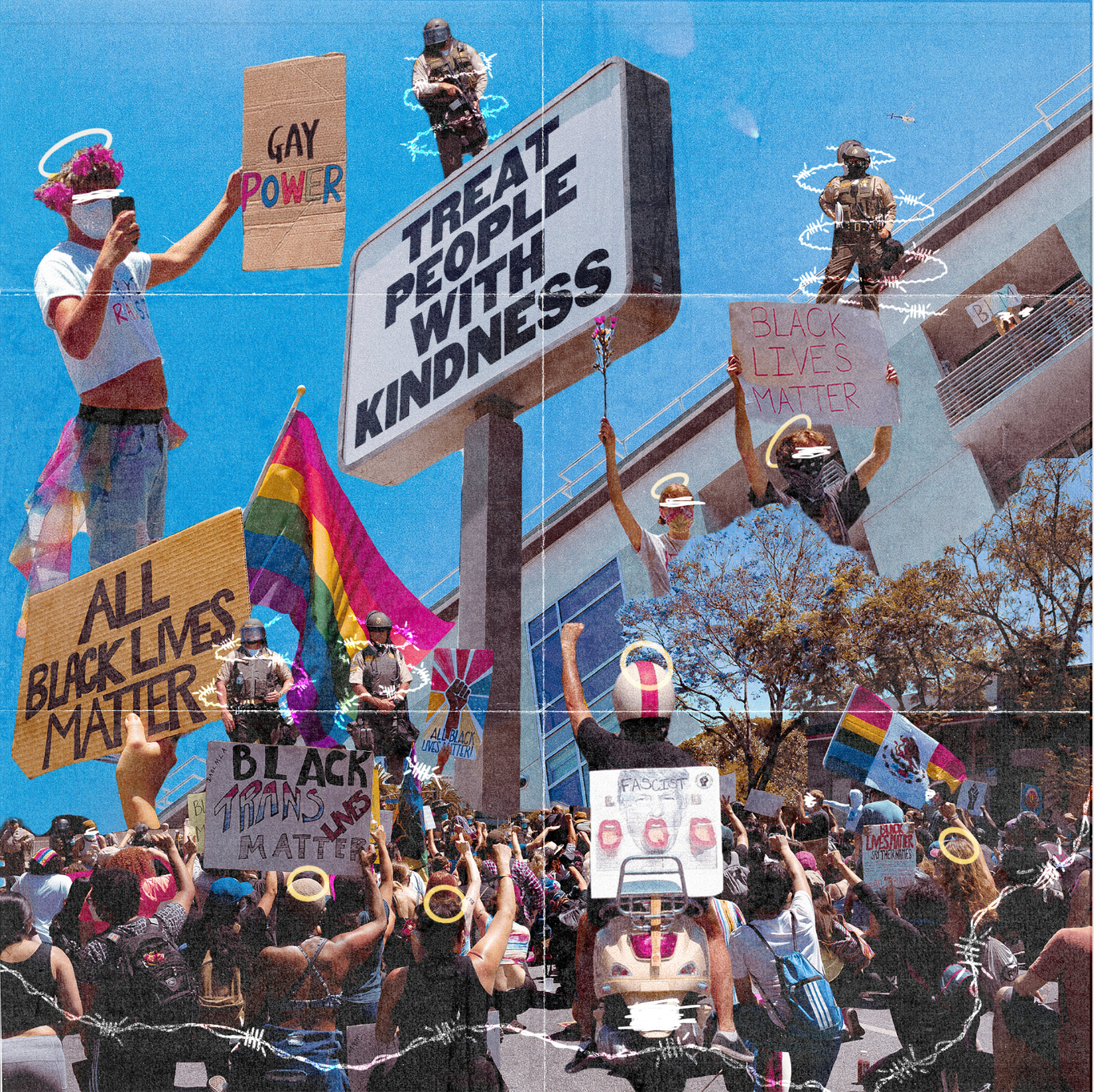 Collage made from photos i took at LA Pride 2020