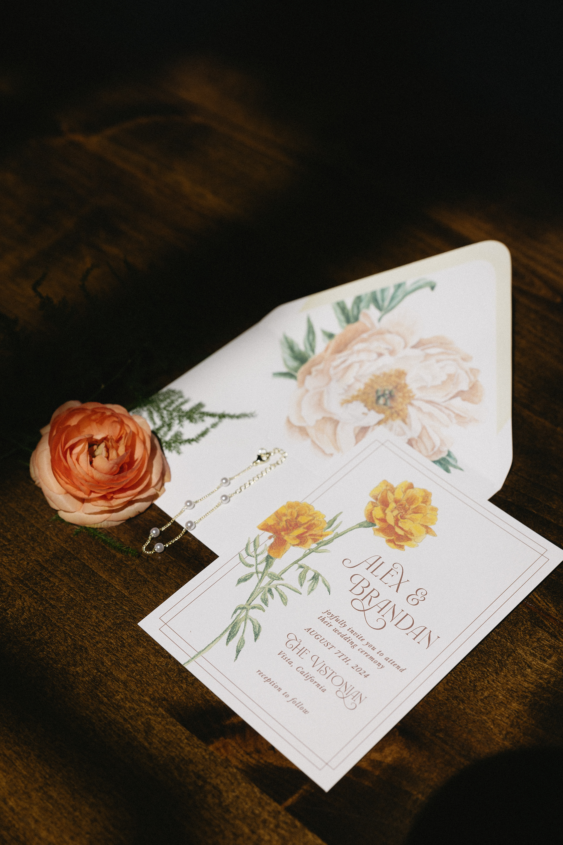 invitation and envelope liner - photo by Jasmine Brooke Photography