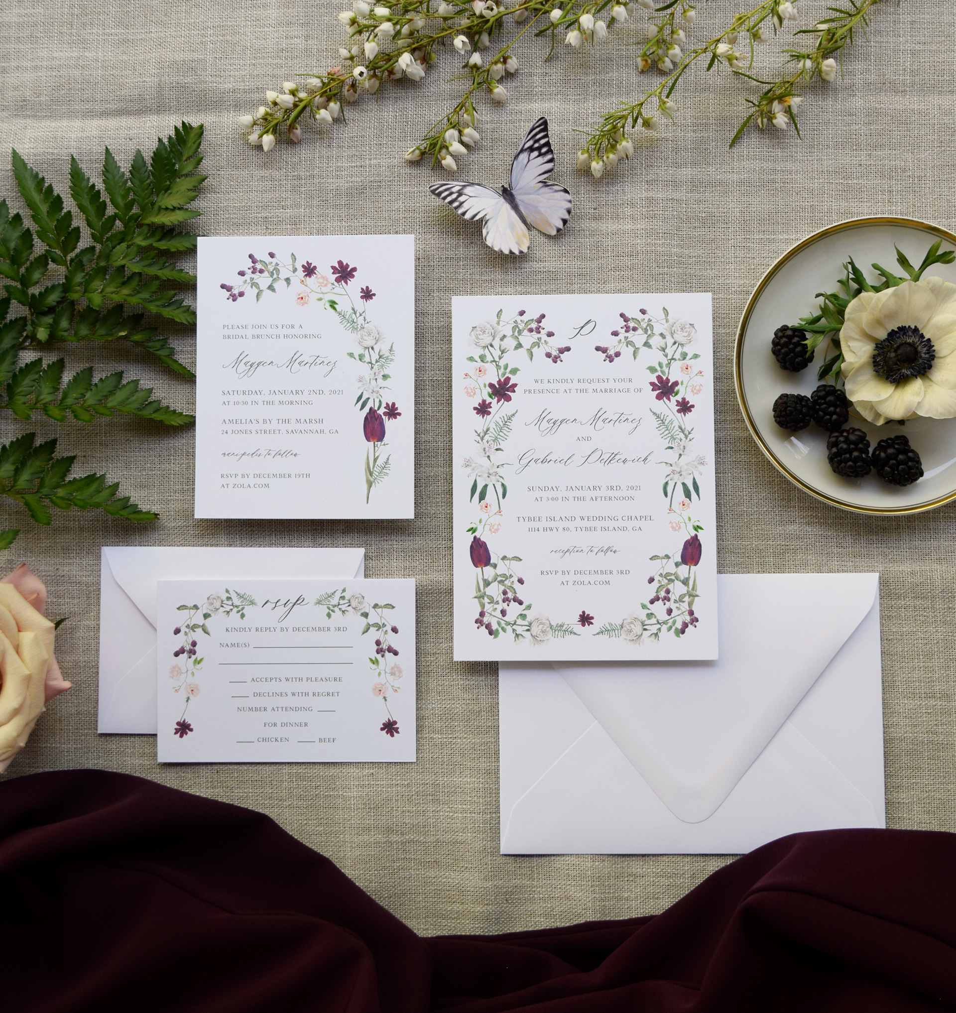 set of the invitation, enclosure card, and RSVP card