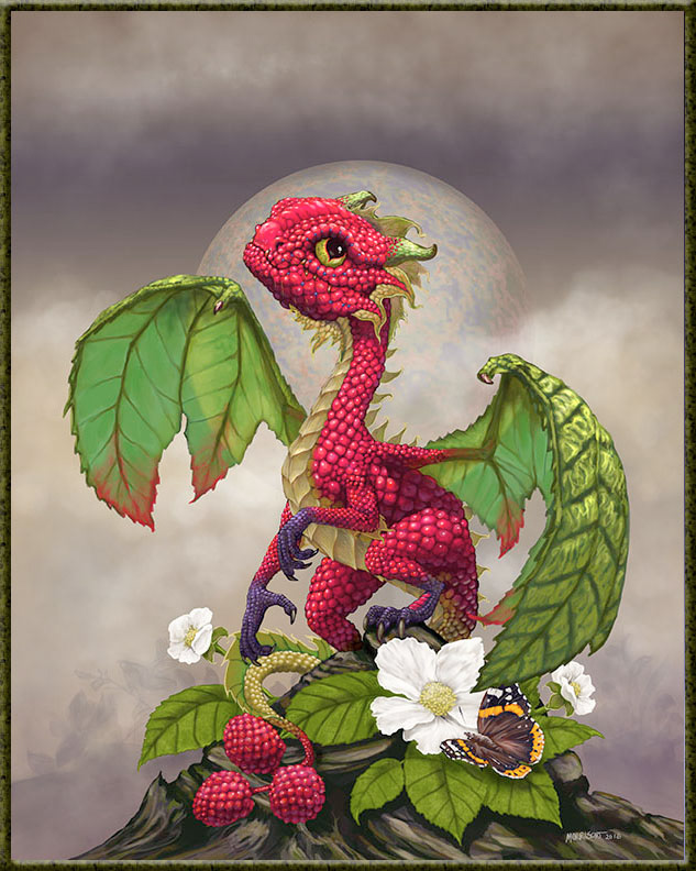  Ebros Colorful Garden Fruits and Berries Green Thumb Dragon  Statue by Stanley Morrison Medieval Fairy Dragons Fantasy Decor Figurine  (Very Berry Raspberry) : Patio, Lawn & Garden